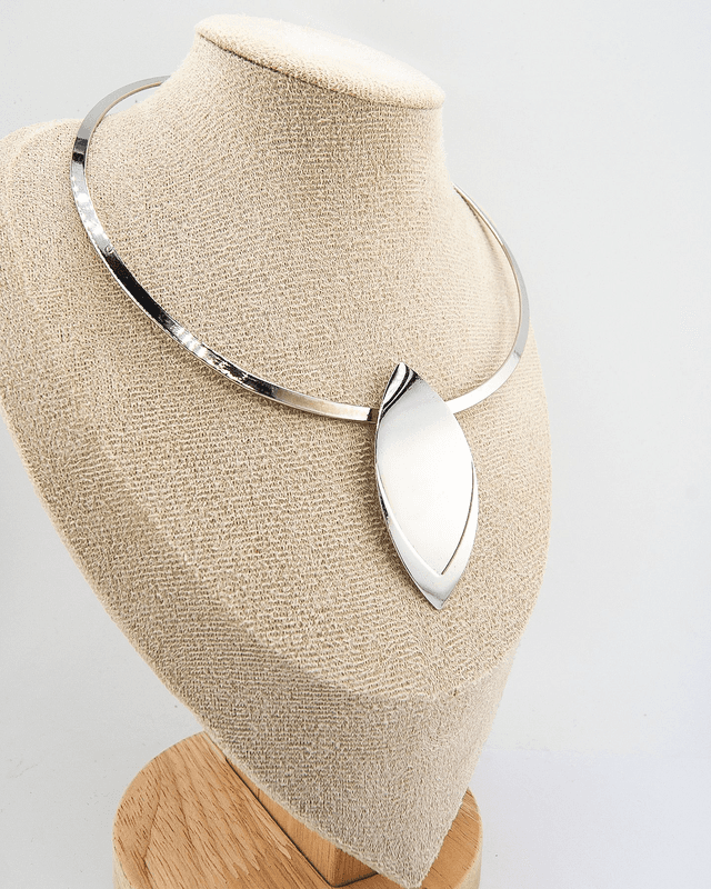 Blatt Detaillierte Choker Silber