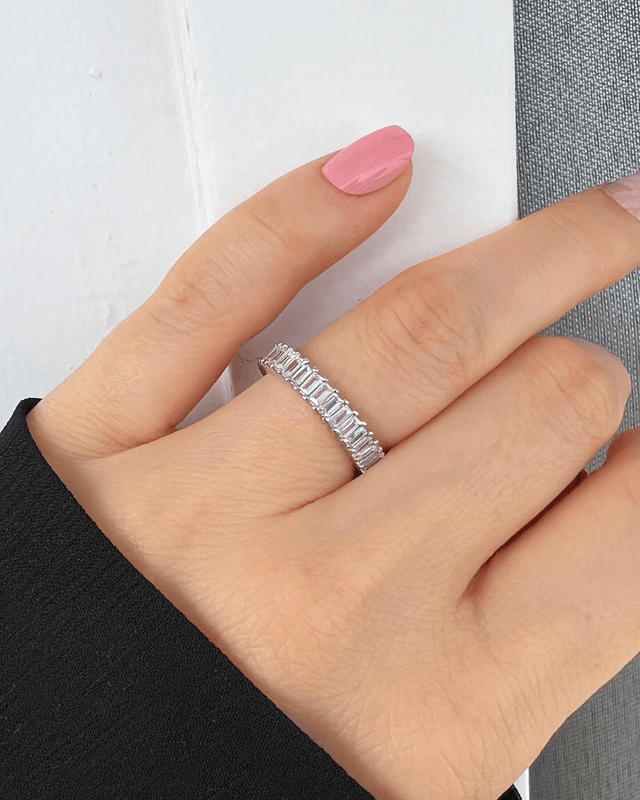 Baguette Ring mit Zirkon Stein